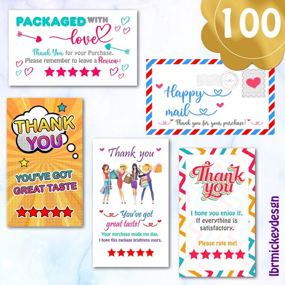 100 Thank You Cards - Picture 1 of 12